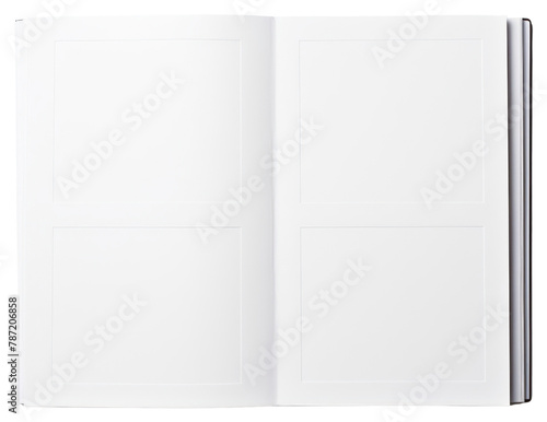 PNG White blank photo album publication page book.
