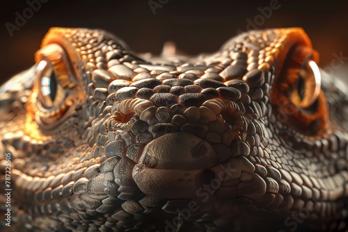 The coarse texture of a lizard s skin contrasts its smooth eyes, a dichotomy captured in this reptile closeup