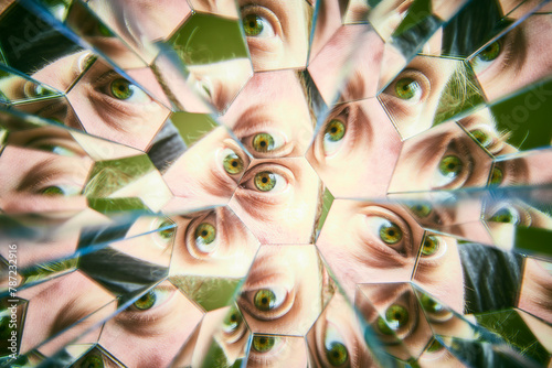 Kaleidoscopic Eye Reflection in Abstract Portrait