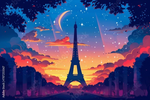 Paris cityscape illustration