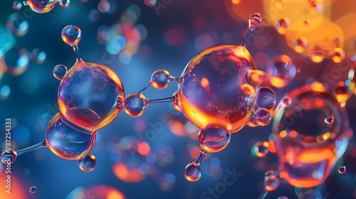 Vibrant Dance of Diesel Fuel Molecules: An Abstract Glimpse into Energy's Unseen Form