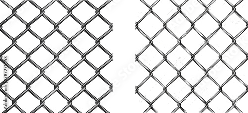 Realistic metal chain link fence seamless pattern