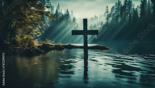 cross above the water surface