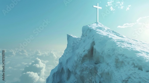 a cross on top of a mountain