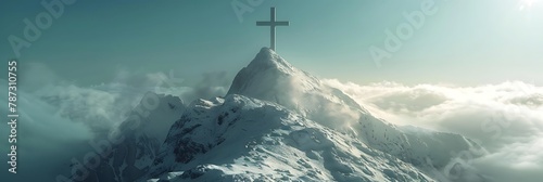 a cross on top of a mountain