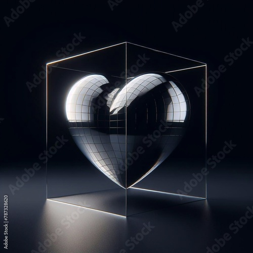 3D chrome heart