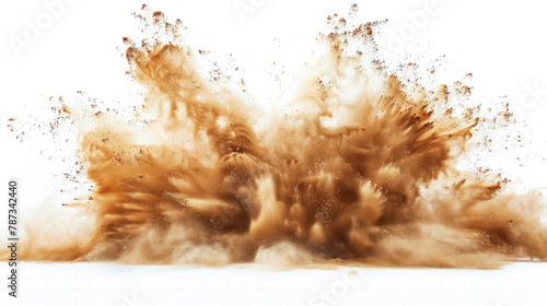 dry sand explosion isolated on transparent or white background PNG