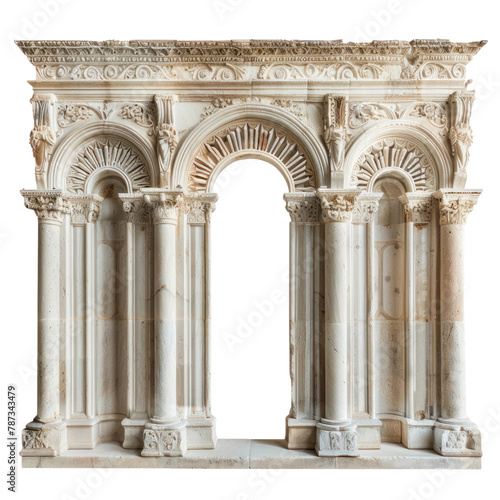 Chapter House of Romanesque Art isolated on transparent png.