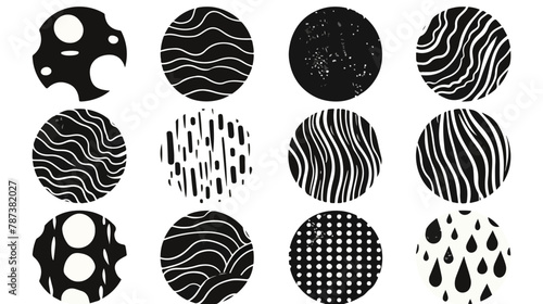 Big Set of round Abstract black Backgrounds or Patterns
