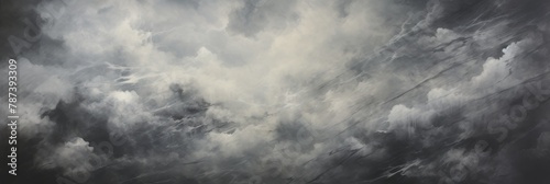 Storm Sky Background. Painting Of Swirling Clouds. Dramatic Cloudscape Artwork. Generative AI