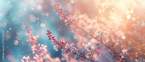 Radiant Pink Heather Blossoms with Ethereal Bokeh Background. Generative AI
