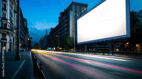 A wideformat billboard on a street in Milan : Generative AI