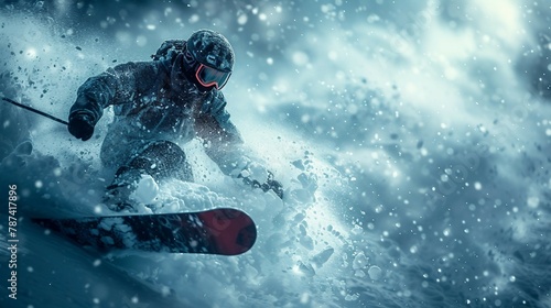 Snowboarder executing a freestyle flip. AI generate illustration