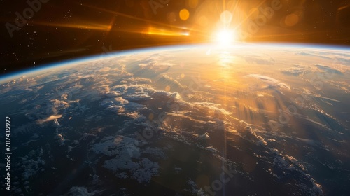 earth sunrise viewed from outer space orbital perspective of our blue planet