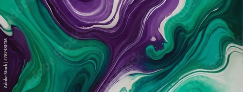 Abstract watercolor paint background by violet and forest green with liquid fluid texture for background, banner.