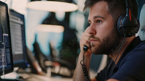 man talking on the phone in the office