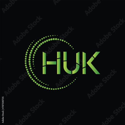 HUK letter logo creative design 