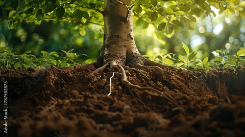 tree roots in soil