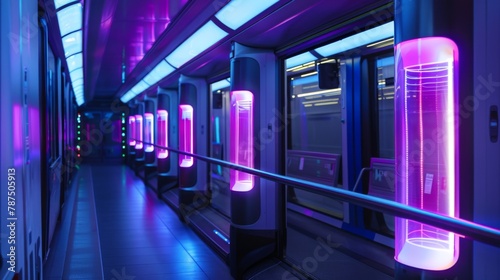 the Illuminated Purple Lit Hallway