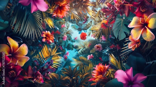 Tropical paradise comes alive with colorful flower explosions