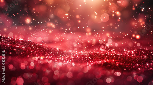 Abstraction of glowing red highlights and bokeh effect