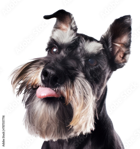 PNG Schnauzer dog Licking face schnauzer portrait terrier