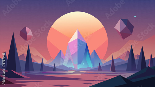 As the sun sets in the Crystalline Biome the landscape transforms into a surreal dreamscape. The crystal structures seem to come alive glowing