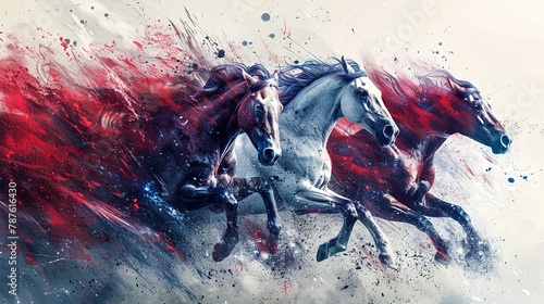 Resilient Gallop Through the Splash of Creativity's Bold Palette