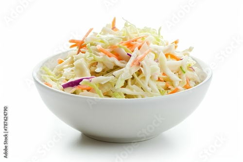 Bowls coleslaw white background