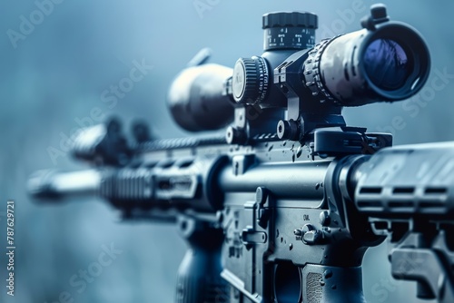 Elite military firearm with night vision scope
