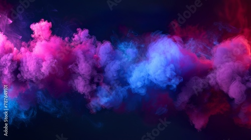 Cloud of smoke with some paint splatter coming out of it, neon colors