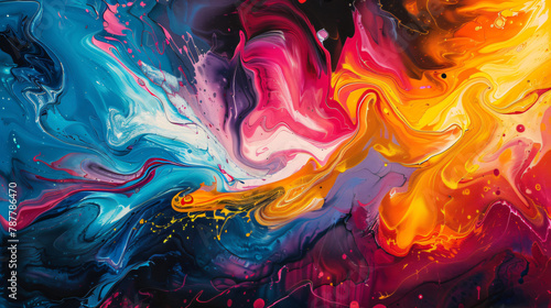 Vibrant Swirls: Abstract Painting with Bold Brushstrokes