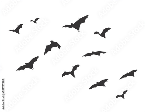 bats silhouette for halloween design