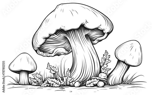 PNG Mushroom sketch drawing fungus.