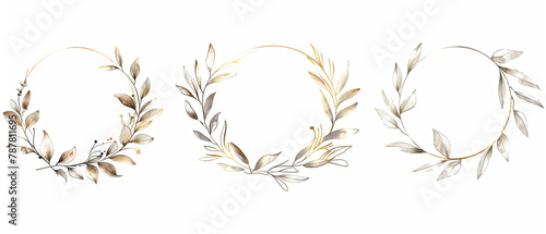 a three different types of wreaths made of leaves