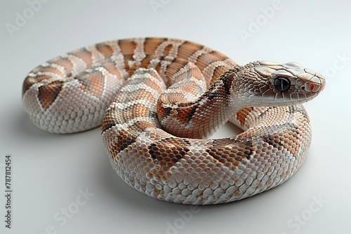 Corn snake on white background, illustration, Studio shot
