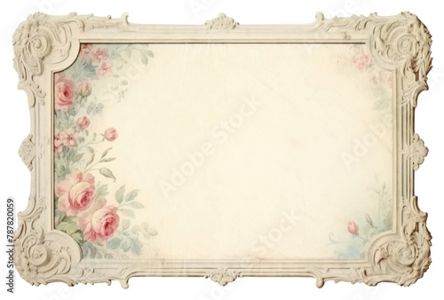 PNG Vintage frame of collage paper white background architecture