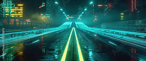 A futuristic glow-in-the-dark road, illuminating the path ahead with a sci-fi twist. 🌟🛣️✨ Step into the future of transportation! #GlowingRoad