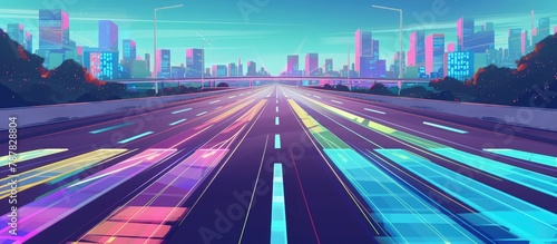 A deserted toll road in a futuristic cityscape, wide and empty, hinting at a world of advanced urban living. 🛣️🏙️💫 Explore the vastness of the future city! #EmptyHighway