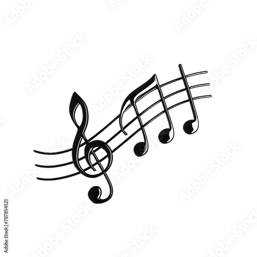 musical notes melody isolated on transparent background