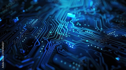 Advanced Technology Concept, CPU Processor Microchip ,Circuit Board