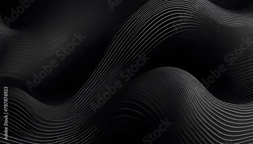 Modern cover design set. Abstract line pattern (guilloche curves) in Black color. Wavy stripe vector layout for business background, certificate, brochure template