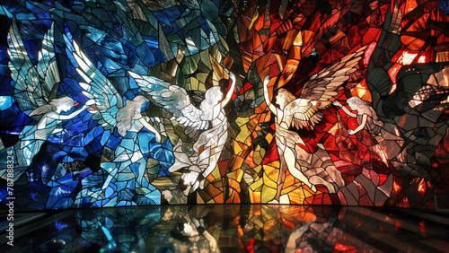 Harmony and Dissonance: Stained-Glass Art of Angels and Demons in Spiritual Battle