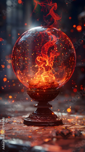 Captivating Orb of Enchantment:A Spellbinding 3D Render in Cinematic and Photographic Style