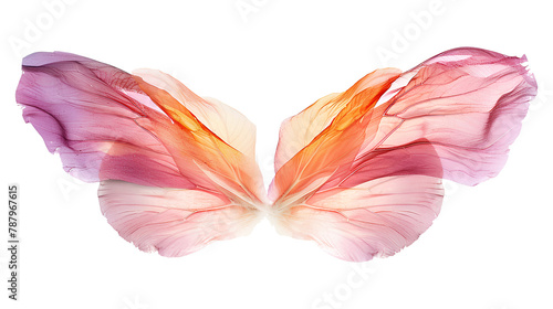 Fairy wings and petals whimsical isolated on a transparent background