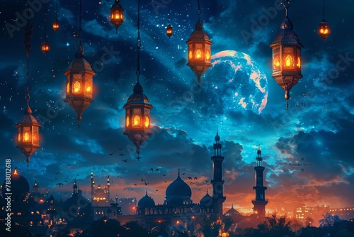 Grand and Luxurious Islamic Vectors for Ramadan: Featuring Ornate Geometric Designs and Majestic Art for High-End Festive and Spiritual Celebrations
