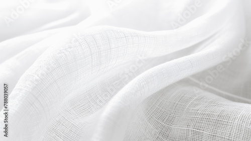 A white fabric with a pattern of lines and dots