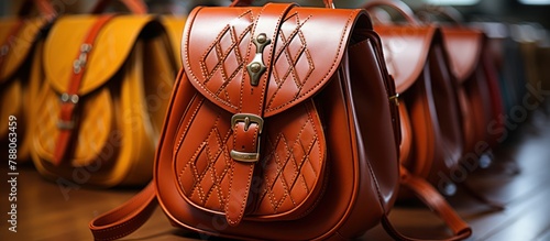 Close up of Shoulder bags for Women. Stylish women's handbag