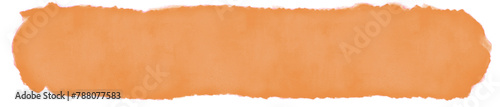 Ręcznie malowany pomarańczową farbą pas. Izolowany. Przezroczyste tło.