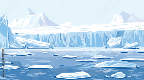 Seamless horizontal background with Arctic glaciers 
